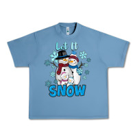 Pebble Blue let it snow Urban Heavy Tee - RanaPortraitStore