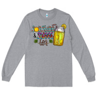 Heather Grey sunshine & sweet tea Long Sleeve Tee - CowhideDigitalArt