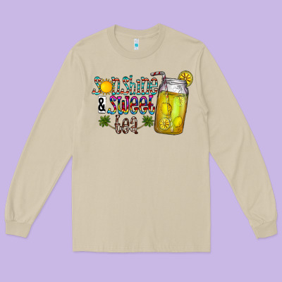 Sunshine & Sweet Tea Long Sleeve Tee Designed By Cowhidedigitalart