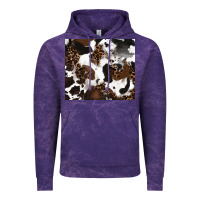 Cloud Purple cowhide and leopard pattern Vintage Hoodie - RanaPortraitStore