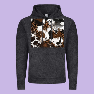 Cowhide And Leopard Pattern Vintage Hoodie Designed By Ranaportraitstore
