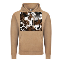 Vintage Coffee cowhide and leopard pattern Vintage Hoodie - RanaPortraitStore