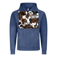Vintage Denim cowhide and leopard pattern Vintage Hoodie - RanaPortraitStore