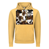 Vintage Mustard cowhide and leopard pattern Vintage Hoodie - RanaPortraitStore