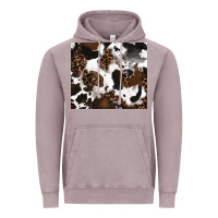 Vintage Zinc cowhide and leopard pattern Vintage Hoodie - RanaPortraitStore
