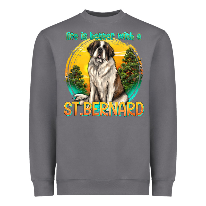 Life Is Better With A St.bernard Heavyweight Sweatshirt by texasbilliewilder | Teevron