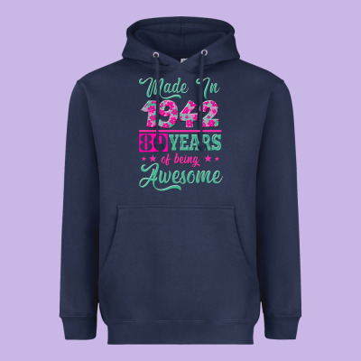 Made In 1942, 80 Years Of Being Awesome Kopya Heavyweight Hoodie Designed By Jasminsmagicworld