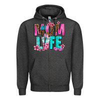 Charcoal Heather mom life Zipper Hoodie - AdoDesignShop
