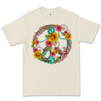 Bone floral peace sign with gemstone Premium Tee - Artiststas