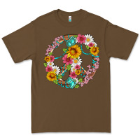 Cacao floral peace sign with gemstone Premium Tee - Artiststas