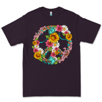 Plum floral peace sign with gemstone Premium Tee - Artiststas