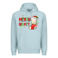 Blue Mist merry what christmas cat Premium Hoodie - MaliasSmallBusiness