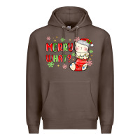 Coffee merry what christmas cat Premium Hoodie - MaliasSmallBusiness