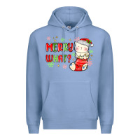 Colony Blue merry what christmas cat Premium Hoodie - MaliasSmallBusiness