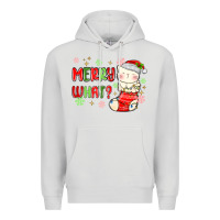 Dove Grey merry what christmas cat Premium Hoodie - MaliasSmallBusiness