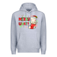 Heather Grey merry what christmas cat Premium Hoodie - MaliasSmallBusiness