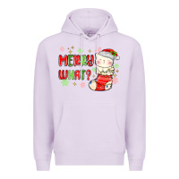 Lilac merry what christmas cat Premium Hoodie - MaliasSmallBusiness