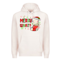 Pale Pink merry what christmas cat Premium Hoodie - MaliasSmallBusiness
