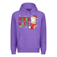 Purple merry what christmas cat Premium Hoodie - MaliasSmallBusiness