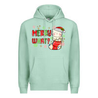 Seafoam merry what christmas cat Premium Hoodie - MaliasSmallBusiness