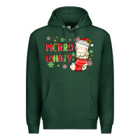Sports Green merry what christmas cat Premium Hoodie - MaliasSmallBusiness