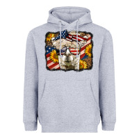 Heather Grey 4th of july llama Heavyweight Hoodie - LillyAllenDesigns