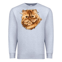 Heather Grey Persian Cat Face Premium Sweatshirt - LillyAllenDesigns
