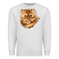 Oatmeal Heather Persian Cat Face Premium Sweatshirt - LillyAllenDesigns