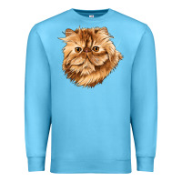 Ocean Blue Persian Cat Face Premium Sweatshirt - LillyAllenDesigns