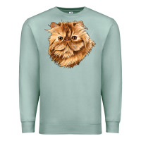 Seafoam Persian Cat Face Premium Sweatshirt - LillyAllenDesigns