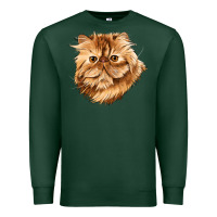 Sports Green Persian Cat Face Premium Sweatshirt - LillyAllenDesigns
