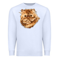 White Persian Cat Face Premium Sweatshirt - LillyAllenDesigns