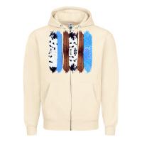 Sandshell Western Farm Life Cowhide Wood Blue Glitter Brush Stroke Zipper Hoodie - Bettercallsaul