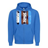 True Royal Western Farm Life Cowhide Wood Blue Glitter Brush Stroke Zipper Hoodie - Bettercallsaul
