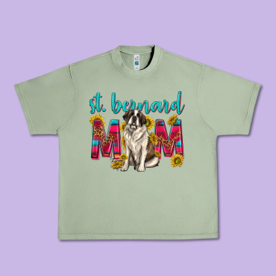 Western St Bernard Mom Urban Heavy Tee Designed By Texasbilliewilder