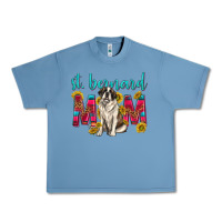 Pebble Blue western st bernard mom Urban Heavy Tee - texasbilliewilder