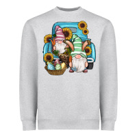 Heather Grey Easter Gnomes Egg Sunflowers Truck Heavyweight Sweatshirt - RanaPortraitStore