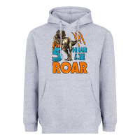 Heather Grey i'm five hear me roar dinosaur birthday Heavyweight Hoodie - LillyAllenDesigns