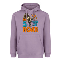 Lavender i'm five hear me roar dinosaur birthday Heavyweight Hoodie - LillyAllenDesigns