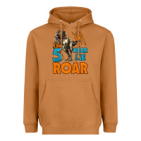I'm Five Hear Me Roar Dinosaur Birthday Heavyweight Hoodie | Teevron