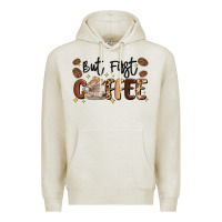 Oatmeal Heather but first coffee Premium Hoodie - MaliasSmallBusiness