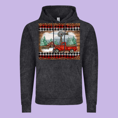 Christmas Farm And Truck Vintage Hoodie Designed By Ranaportraitstore