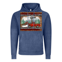 Vintage Denim christmas farm and truck Vintage Hoodie - RanaPortraitStore