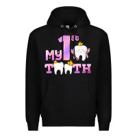 Black my first tooth with teeth for girls Premium Hoodie - AdoDesignShop