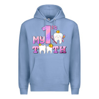 Colony Blue my first tooth with teeth for girls Premium Hoodie - AdoDesignShop