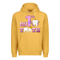 Mustard my first tooth with teeth for girls Premium Hoodie - AdoDesignShop