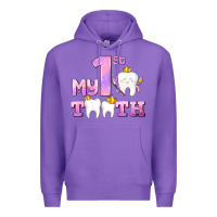 Purple my first tooth with teeth for girls Premium Hoodie - AdoDesignShop