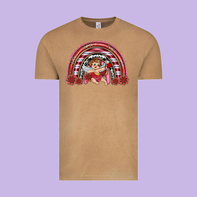 Vintage Tee valentine's day cupid rainbow