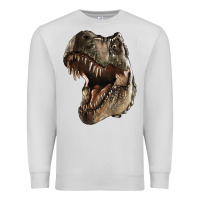 Dove Grey Tyrannosaurus T Rex Face Premium Sweatshirt - LillyAllenDesigns