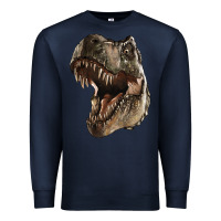 Navy Tyrannosaurus T Rex Face Premium Sweatshirt - LillyAllenDesigns